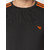 Glito Men's Jersey Orange Stripe Round Neck Running,Gym wear & Active wear Sports T-Shirt - Black & Neon Orange