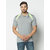 Glito Men's Grey & Neon Green Stripe Running,Gym wear & Active wear Polo Collar Sports T-shirt