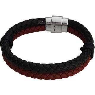                       Sullery Fashion Two layer Genuine Leather Stylish Rope Multistrand Wristband Bracelet   For Men And Women                                              