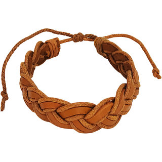                       Sullery Casual Leather Wraps  Adjustable Lace Up Clasp Multistrand Wristband Bracelet   For Men And Women                                              