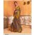 Chitra fashion studio beautiful  grey  mustard colour printed bollywood poly georgette saree