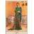 Chitra fashion studio beautiful blue green grey 3colour shaded printed bollywood poly georgette saree with blouse piece