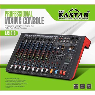 PROFESSIONAL EASTAR 8 CHANNEL AUDIO DIGITAL MIXER INBUILT USB,ECHO  EQUILIZER