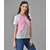 Vivient Women Pink Grey Tringle Colourblocked Printed T-shirts