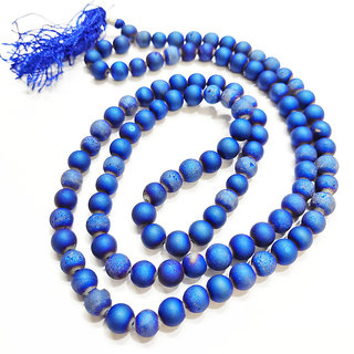 Jinanshi Fashion Blue Druzy 9 MM Prayer Rosary 108+1 Beads Jap Mala For Meditation (40 x 2 x 1 cm) Blue. Jinanshi Fashion Blue Druzy 9 MM Prayer Rosary 108+1 Beads Jap Mala For Meditation (40 x 2 x 1 cm) Blue.