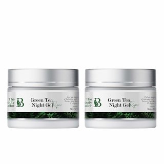 The Beauty Sailor Green Tea Night Gel Cream for Feel Instant Rush of Hydration  Night Repair Gel - Pack of 2