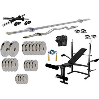                       PROTONER  80 kgs with 4 Rods with PROTONER MULTY Bench Home gym package                                              