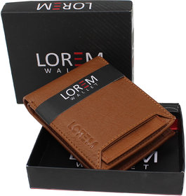 LOREM Men Casual Tan Genuine Leather Wallet ML-WL-03  (7 Card Slots)