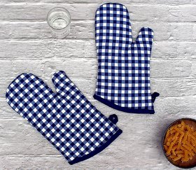 Cotton Candy - Oven Gloves (Pack of 2), Heat Proof Microwave Oven Gloves for Kitchen Cooking  Baking - (Blue)