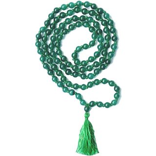                       KESAR ZEMS Lime Green Agate Stone Prayer Rosary Mala -8 MM 108+1 Beads Jaap Mala For Meditation (45 x 2 x 1 cm) Green.                                              