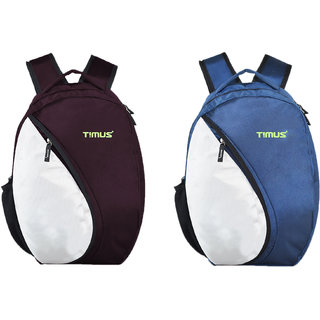 Timus Celebrity Blue-Wine 18L Set of 2 Laptop Backpack
