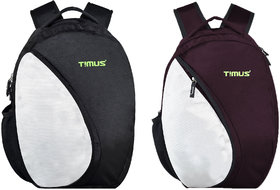 Timus Celebrity Black-Wine 18L Set of 2 Laptop Backpack