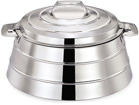 Mahaa Store Stainless Steel Tableware Tulip  Casserole  With Lid -2500 ML