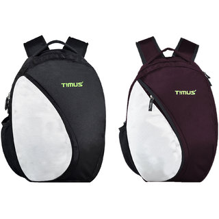 Timus Celebrity Black-Wine 18L Set of 2 Laptop Backpack