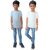 Rish - Polyester Plain Round Neck Half Sleeves Kids Tshirts for Boy / Girl / Infant - White & Grey (Pack Of 2)