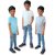 Rish - Polyester Plain Round Neck Half Sleeves Kids Tshirts for Boy / Girl / Infant - Grey, Blue & White (Pack Of 3)