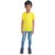 Rish - Polyester Plain Round Neck Half Sleeves Kids Tshirts for Boy / Girl / Infant - Grey, Blue & Yellow (Pack Of 3)