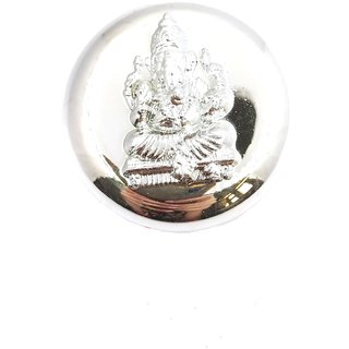 Raviour Lifestyle Silver Ganesh Print Kumkum Sindoor Box Dibbi for Pooja and Women