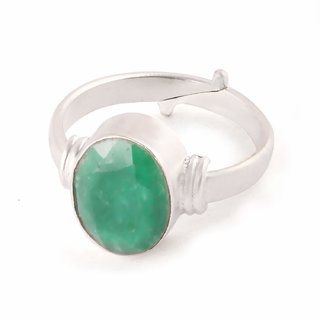                       4.25 Ratti Green Shell Natural Emerald Ring Adjustable Panchdhatu Panna Ring for Men and Women                                              