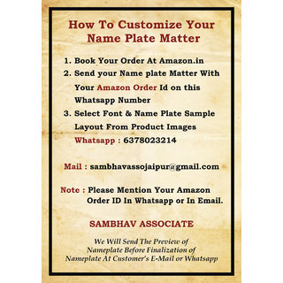 Buy A Designer Customized Steel Name Plate For House Flat Banglow And Office Etc Online Get 28 Off