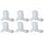Cloudteil India White PVC Plastic Bibcock/Water Tap for Kitchen,  Bathroom and Wash Basins - Set of 6 (1/2, 15 mm)