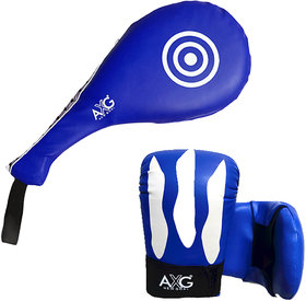 AXG New Goal Taekwondo Combo With Focus Pad and Finger Out Gloves (Small)