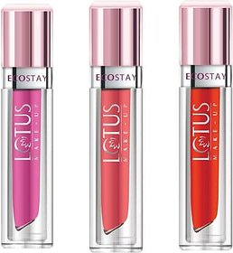 LOTUS HERBALS Ecostay Matte Lip Lacquer Rose Family 3 Different Shades (pack of 3)  (Pink, Orange Tang, Coral Crush, 4 g