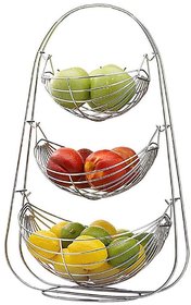 Stainless Steel Fruit Basket Three Layer Swing