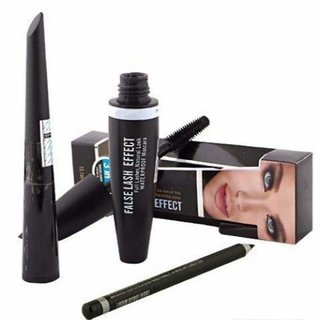                       3 in 1 Eye Makeup Natural Cosmetic Waterproof Eye Liner , mascara  Eyebrow Pencil                                              