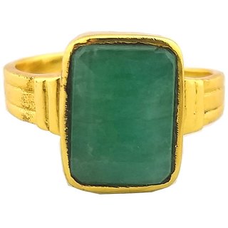                       RS Jewellers Certified Emerald Panna 5.25 Carat Panchdhatu Gold Plating Astrological Ring for Men  Women                                              