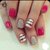 VALENTINE'S DAY NAIL DESIGNS PINK HEART WITH SPARKLE SILVER NAIL SETOF 12