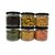 Spillbox Glass dried masala, Spice, Honey Storage Jar with Air Tight Lid for Kitchen-380ML-SALSA BLACK-PACK OF 6