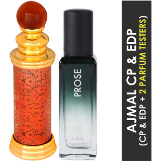                       Ajmal Classic Oud Cp 10Ml & Prose Edp 20Ml For Men & Women Pack Of 2 (Total 30Ml) + 2 Parfum Testers                                              