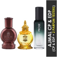 Ajmal Tempest And Mukhallat Al Wafa Each Of 12Ml Cp & Prose Edp 20Ml Pack Of 3 (Total 44Ml) For Men & Women + 2 Parfum Testers