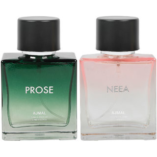 Ajmal Prose For Men & Neea For Women Edp Combo Pack Of 2 Each 100Ml (Total 200Ml) + 4 Parfum Testers (2 Items In The Set)