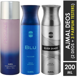 Ajmal 1 Persuade For Men Women 1 Blu Homme For Men And 1 Silver Shade For