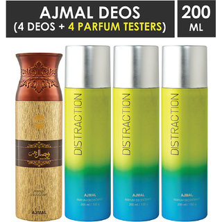                       Ajmal 1 Wisal Dhahab And 3 Distraction Deodorants (4 Items In The Set)                                              