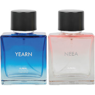 Ajmal Yearn For Men & Neea For Women Edp Combo Pack Of 2 Each 100Ml (Total 200Ml) + 4 Parfum Testers (2 Items In The Set)