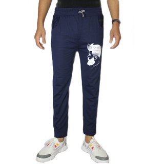                       VANTAR Printed Regular Fit Blue Track Pants                                              