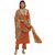 Soul Essence Womens Cotton Mirror Work Dress Material (vch10153, Orange, Unstiched)