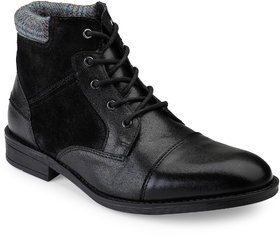 Hats Off Accessories Genuine Leather Black Toe cap Ankle Boots
