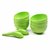 Green Plastic Round Shape Pack of 6 Soup Bowls and Pack of 6 Spoons