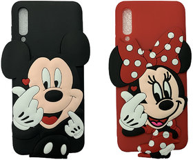 Atyourdoor Back Cover Micky Mouse Design compatible for Samsung A50(Black and Red in Color)