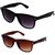 Victoria Secret Unisex Wayfarer UV Protected Sunglasses Combo (Black Brown)