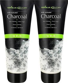 GemBlue Biocare with Activated Charcoal Scrub - 200ml (Pack of 2)