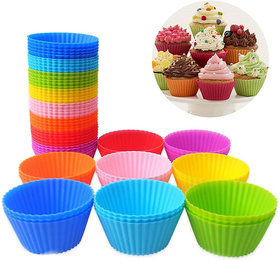 12 Pcs Silicon Muffins Baking Cup