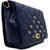 Threadstone Stylish Stone design PU Sling Bag with twisted lock Chain For Girls And Women Blue