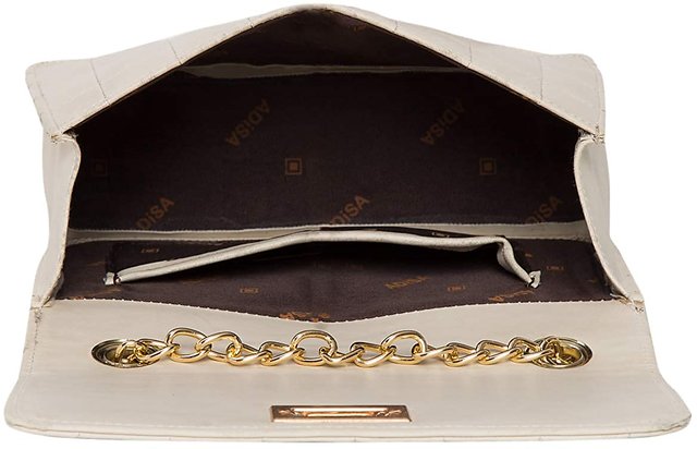 ADISA women girls V-flap crossbody sling bag with gold chain