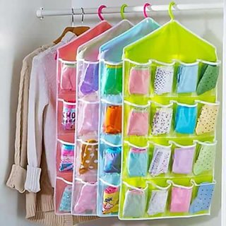                       16 Pockets Multifunction Space Saver Over Door Hanging Wardrobe Wall Bags Rack Hanger Caddy Storage Tidy Organizer                                              