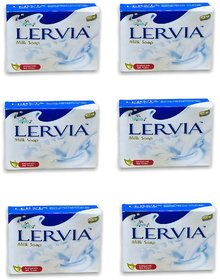Lervia Milk Soap is enriched with Milk Protein, and natural moisturizer  Pack of 6  (6 x 75 g)